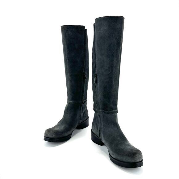 Costume National Women Gray High-End Boot Size 7.5 Luxury Italian Suede Platform - Picture 12 of 16